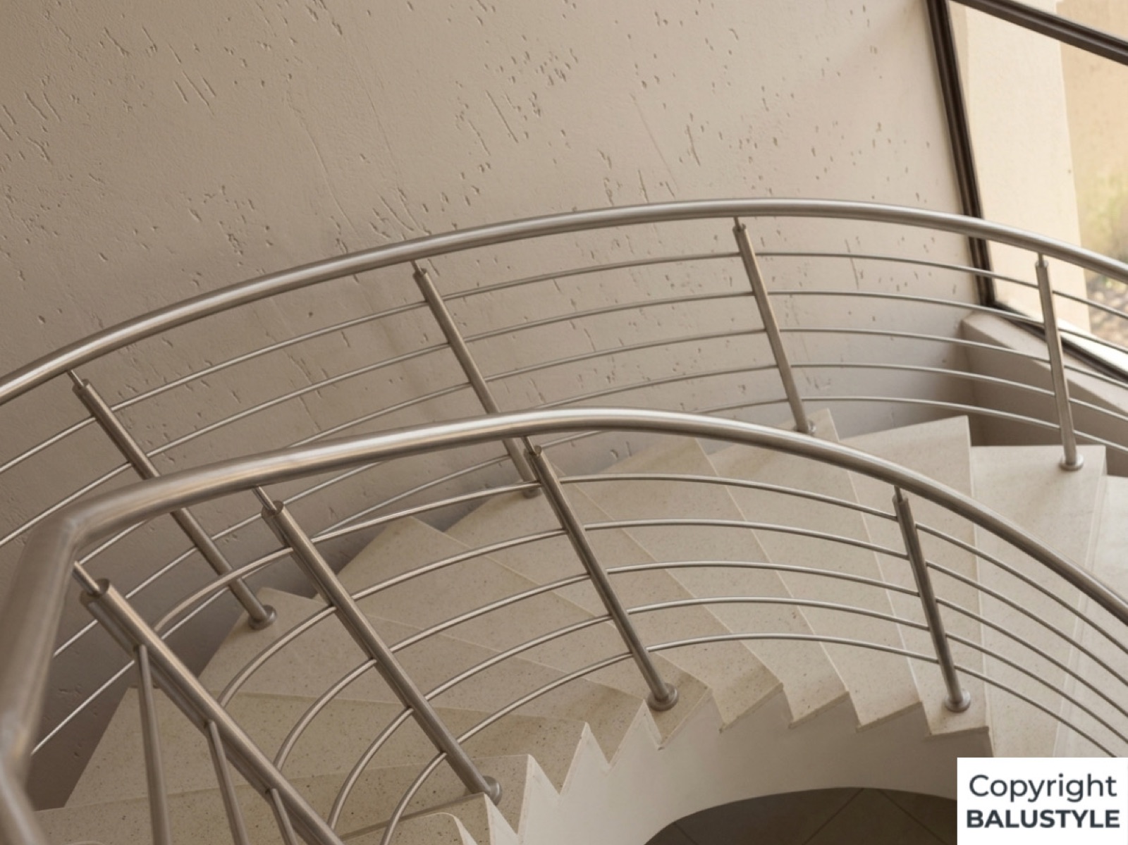 Stainless steel balustrade installation on a terrace
