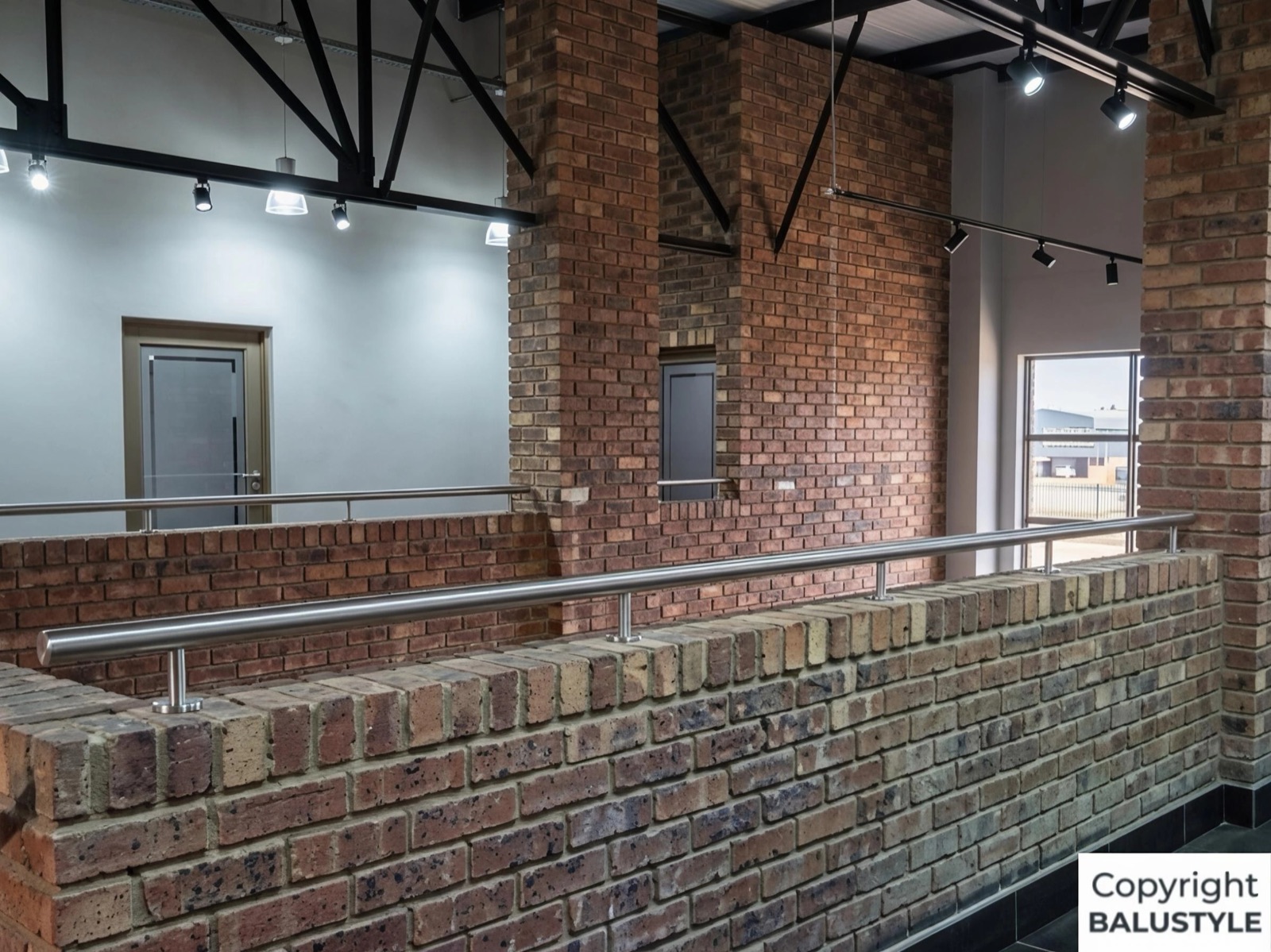 Wall mounted stainless steel handrail